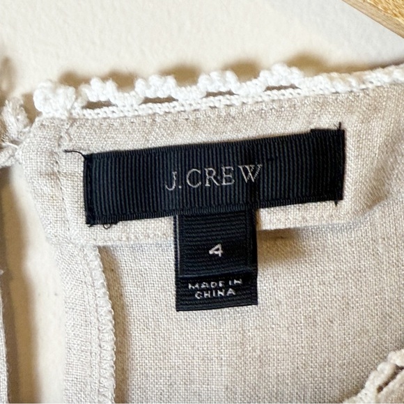J Crew Women's Embroidered Knot Linen Long Sleeve 4 - Picture 5 of 7